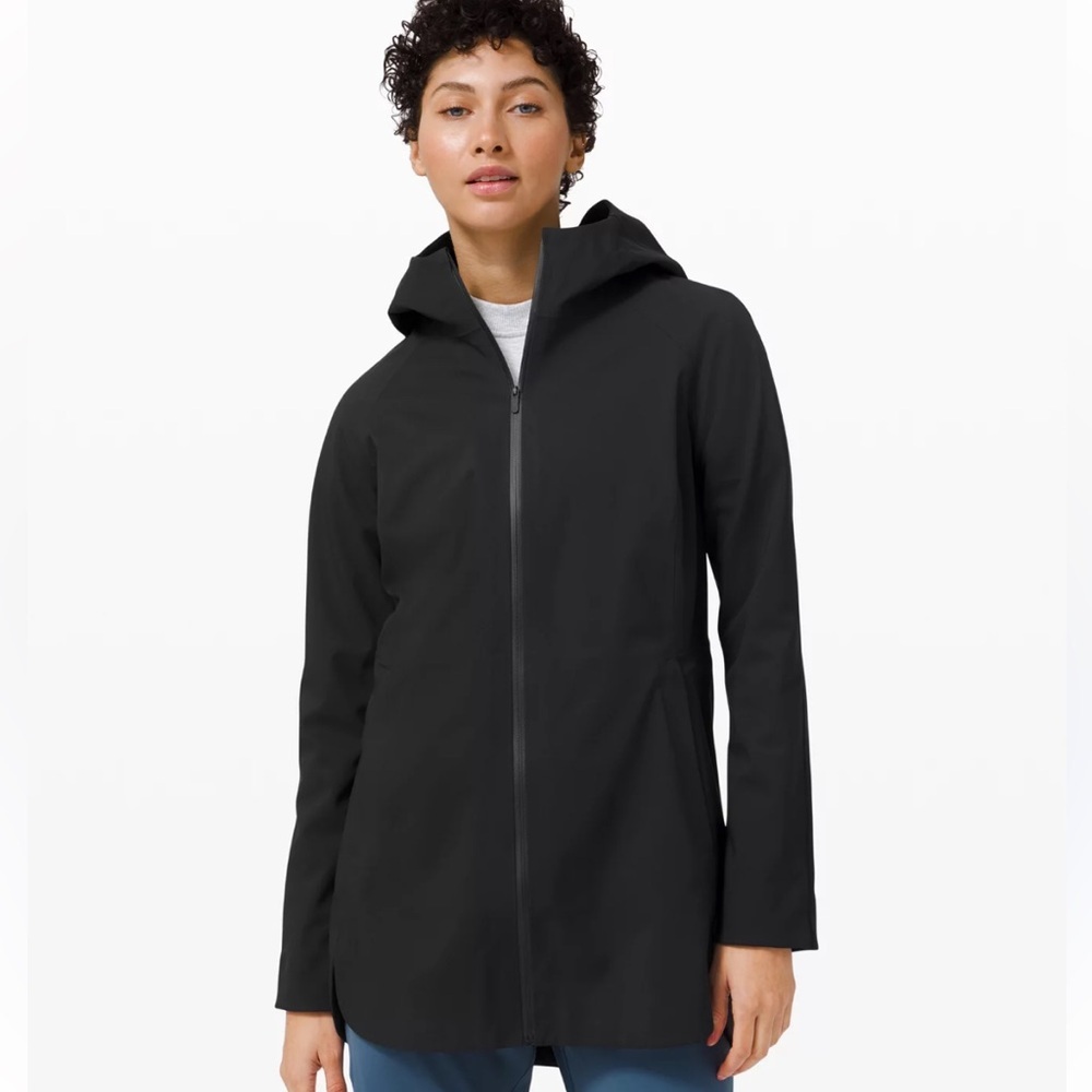 LULULEMON Glide Along Waterproof Rain Jacket Sz 6 Black